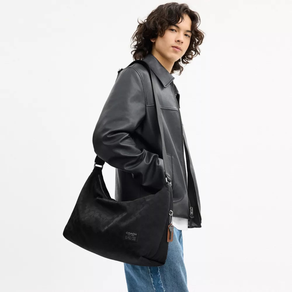 Leo Crossbody In Signature Nylon - Nylon/Black