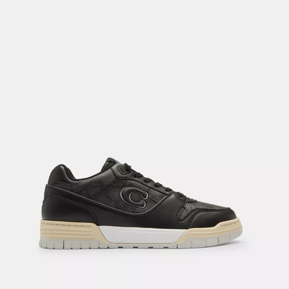 Soho Sneaker With Signature Canvas - Charcoal/Black