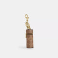 Lipstick Case Bag Charm In Signature Canvas - Signature Canvas/Gold/Tan/Brown