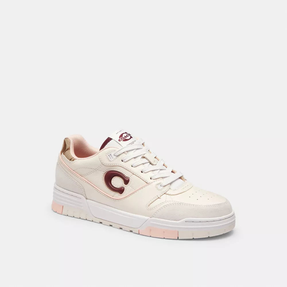 Soho Sneaker With Signature Jacquard - Chalk/Dark Cherry
