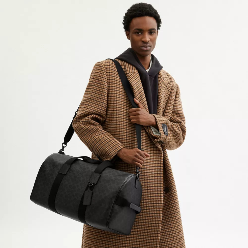 Explorer Duffle Bag 50 In Signature Canvas - Matte Black/Black Signature