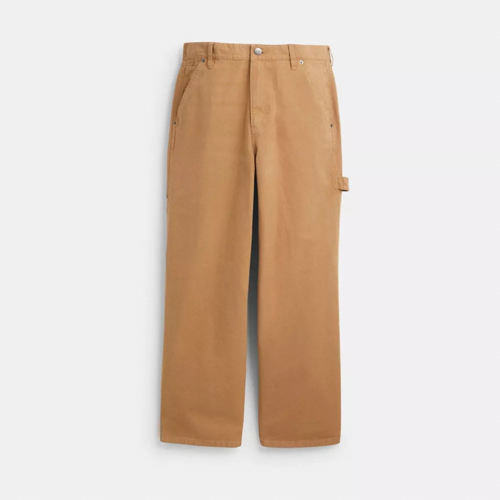 Canvas Pants In Organic Cotton - Sand