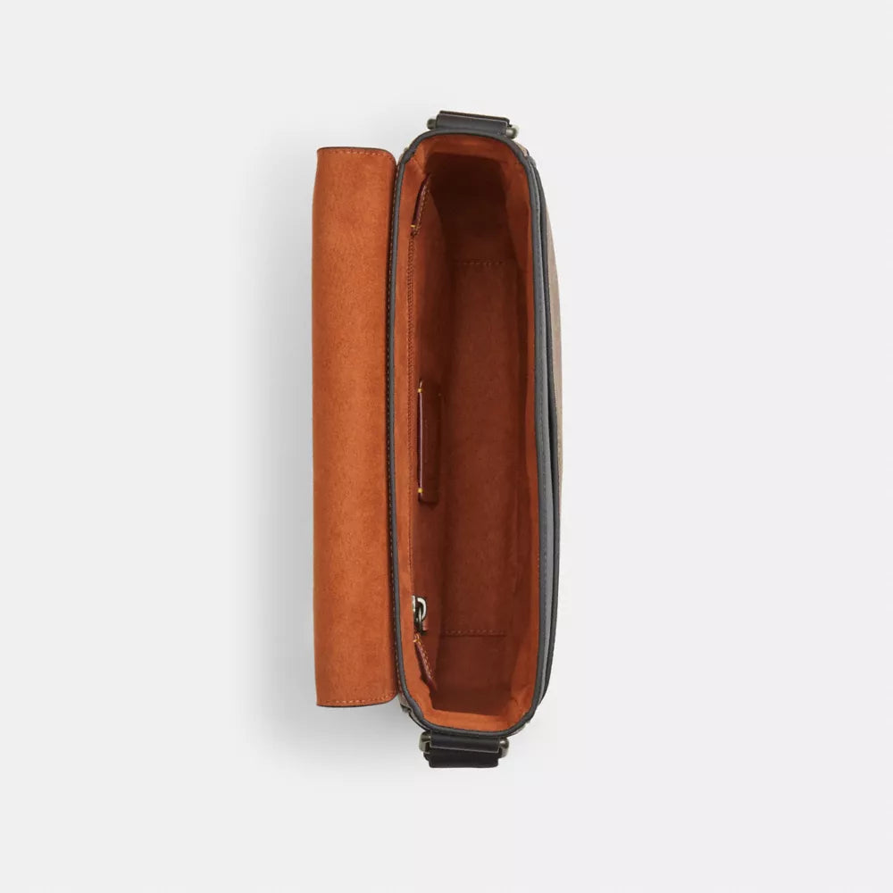 Jack Messenger Bag In Signature Canvas - Signature Canvas/Gunmetal/Tan/Black