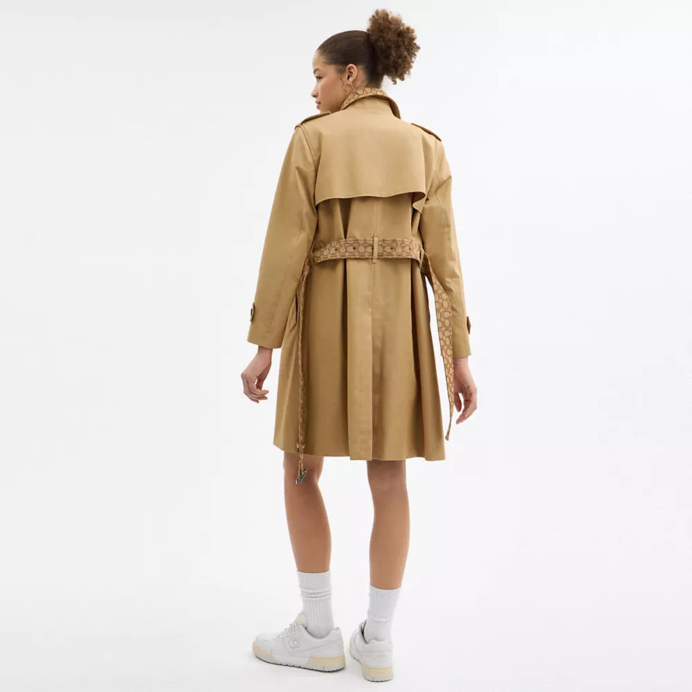 Trench With Signature Piping - Khaki