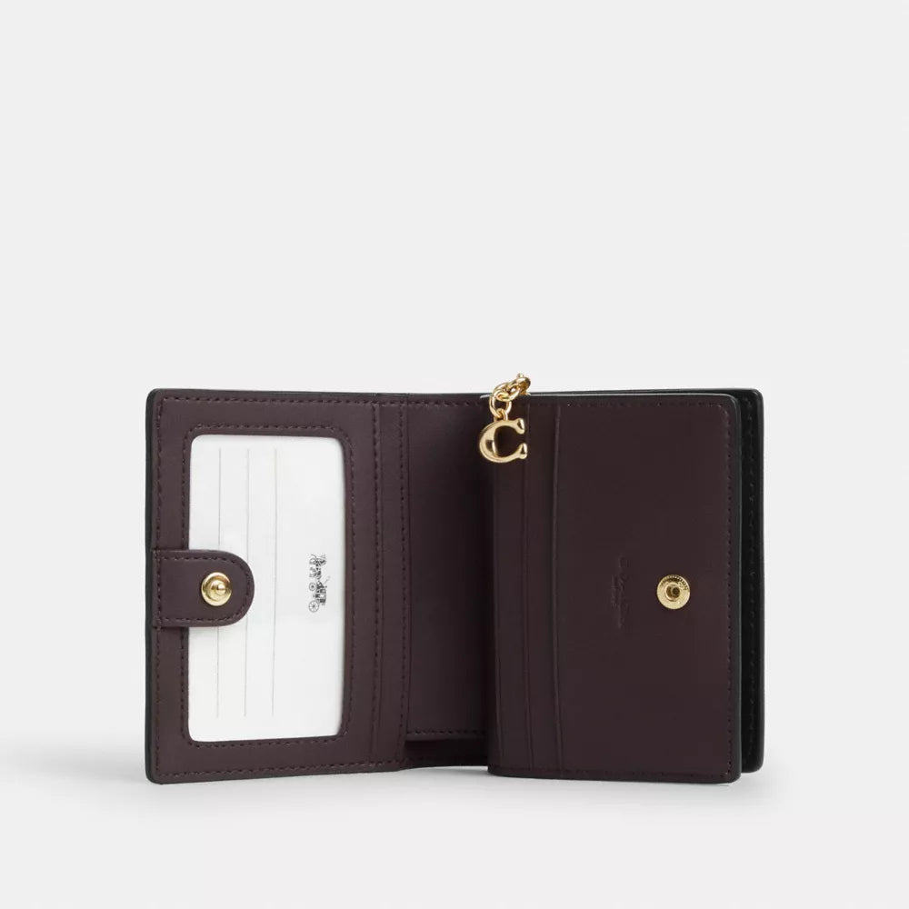 Snap Wallet In Signature Canvas - Signature Canvas/Gold/Walnut/Black