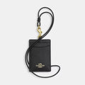 ID Lanyard - Pebbled Leather/Gold/Black