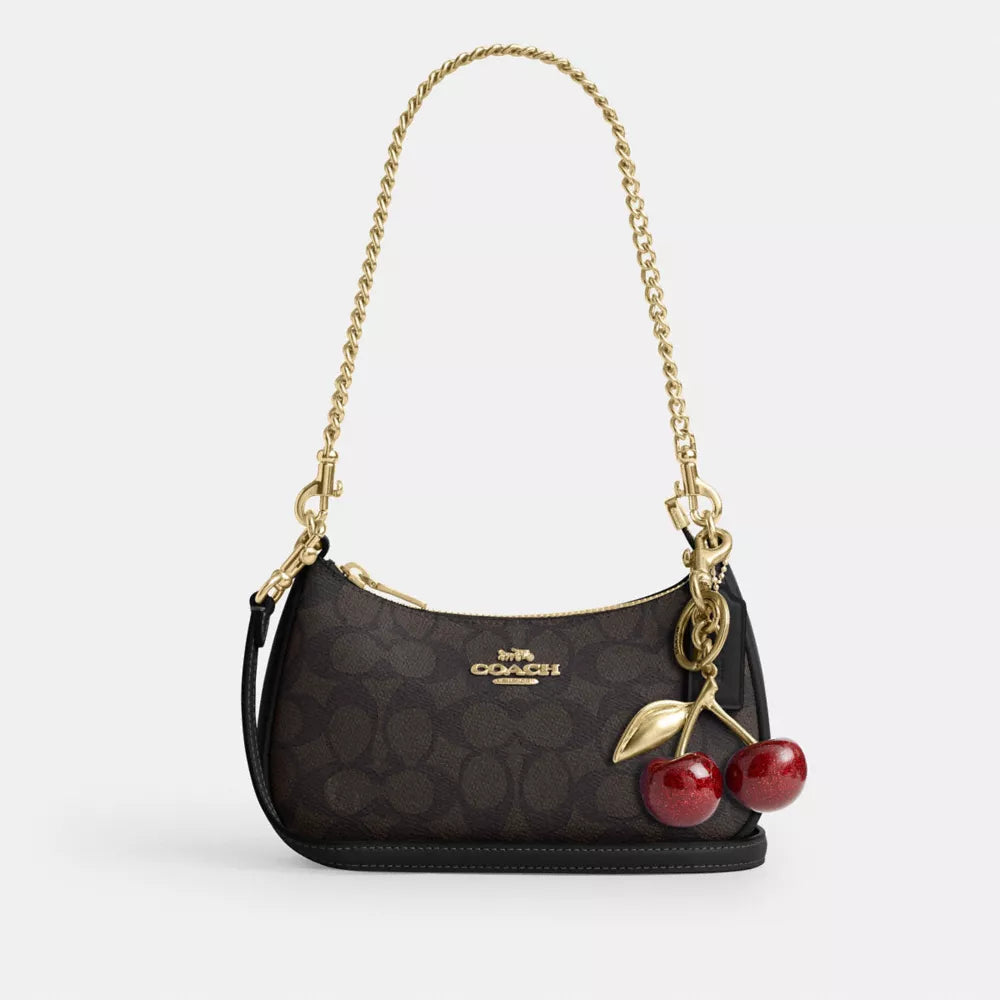 Teri Mini Crossbody Bag In Signature Canvas - Signature Canvas/Gold/Walnut/Black