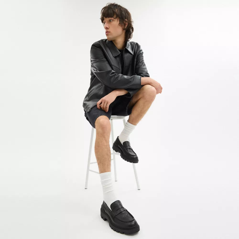Loafer With Signature Print - Black