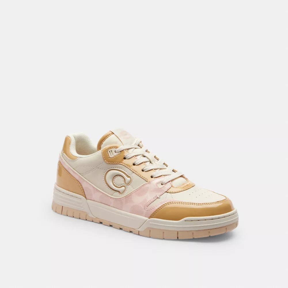 Soho Sneaker With Patent Signature - Candy Pink/Light Beige
