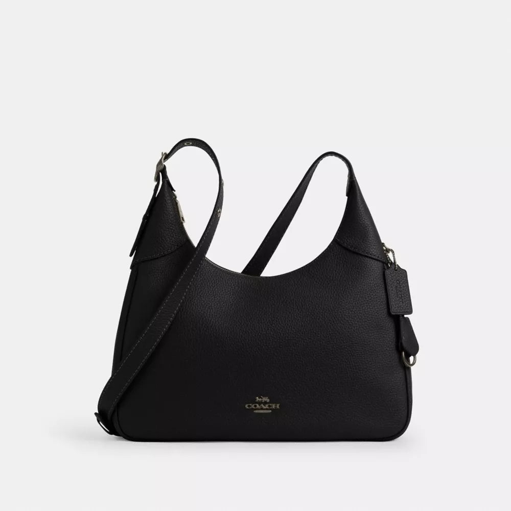 Ella Shoulder Bag - Pebbled Leather/Gunmetal/Black