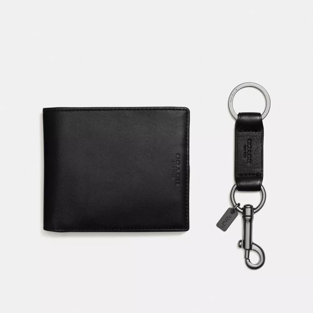 Boxed 3-In-1 Wallet Gift Set - Black