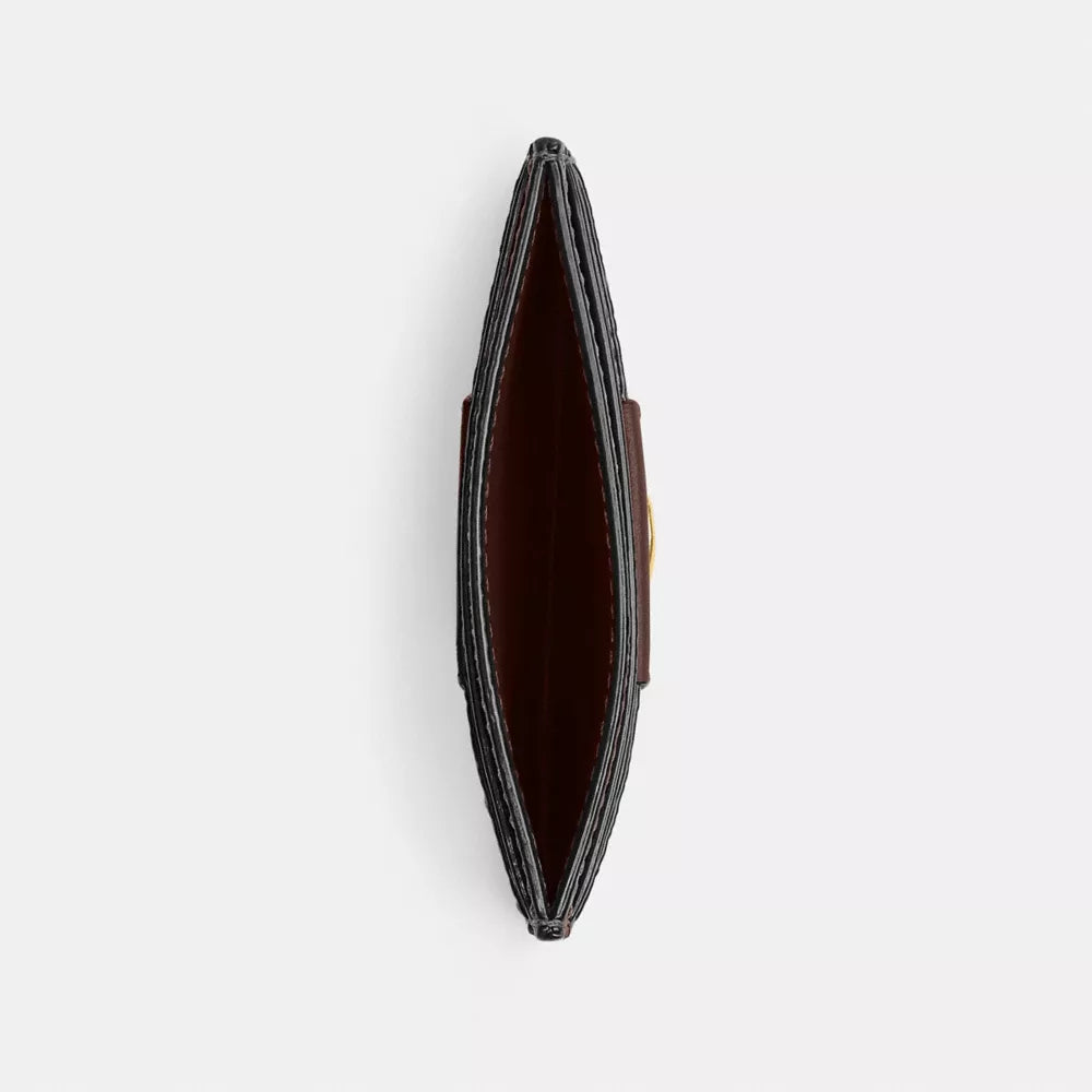 Essential Card Case In Signature Canvas - Coated Canvas/Brass/Maple