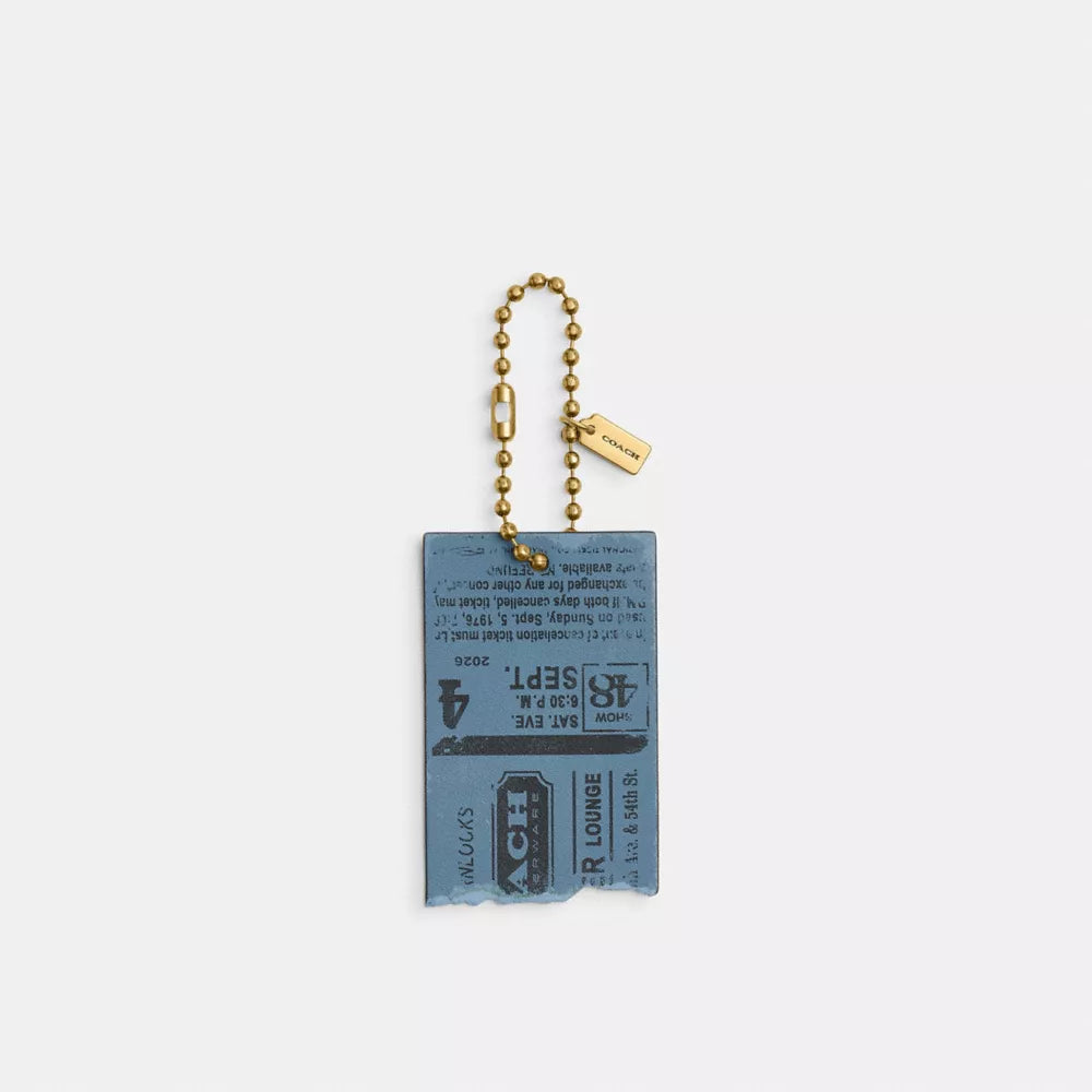 Turnlocks Concert Ticket Bag Charm - Brass/Indigo