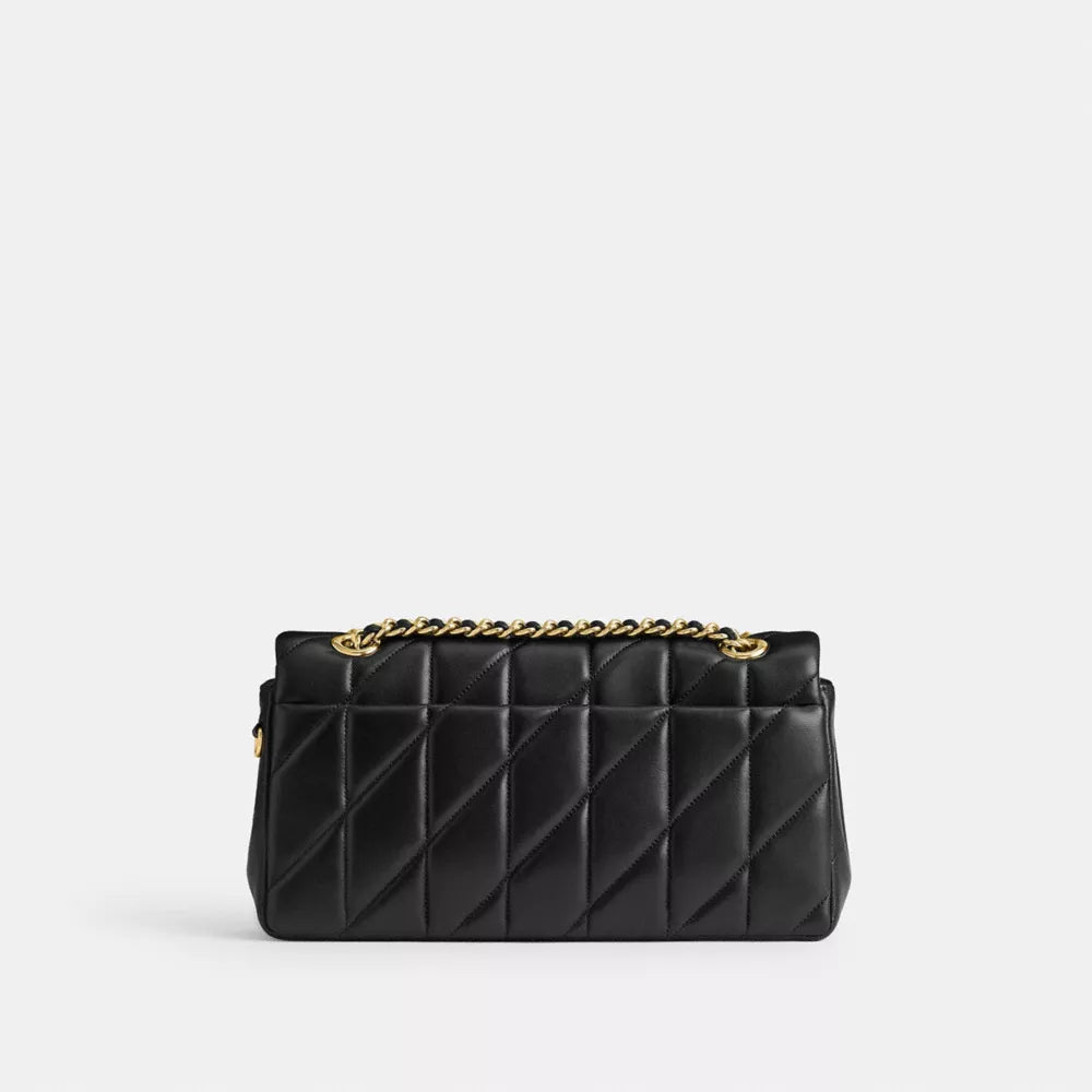 Tabby Shoulder Bag 26 With Pillow Quilting - Brass/Black