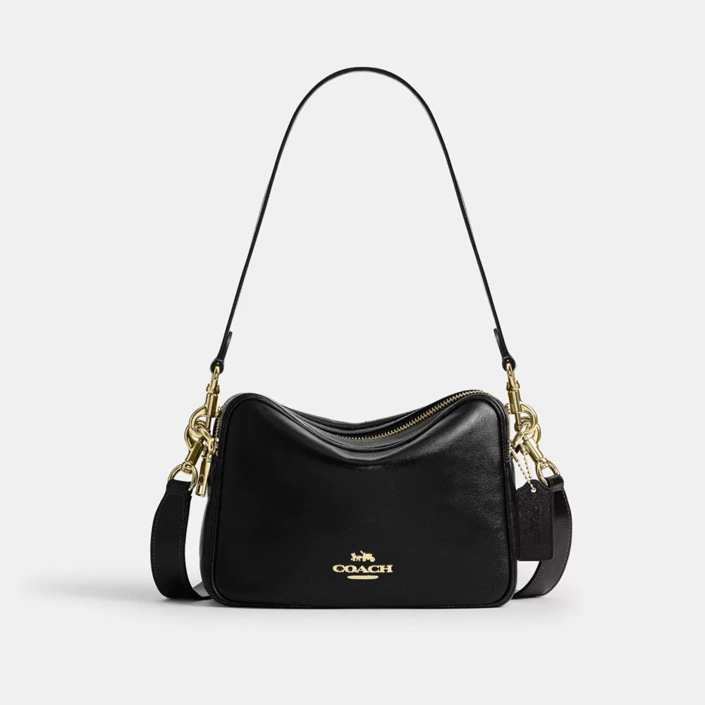 Carey Crossbody Bag - Crinkle Leather/Gold/Black