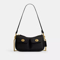 Twin Turnlock Waverly Bag - Natural Grain Leather/Brass/Black