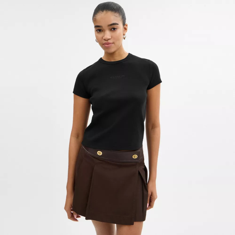 New York Ribbed T-Shirt - Black