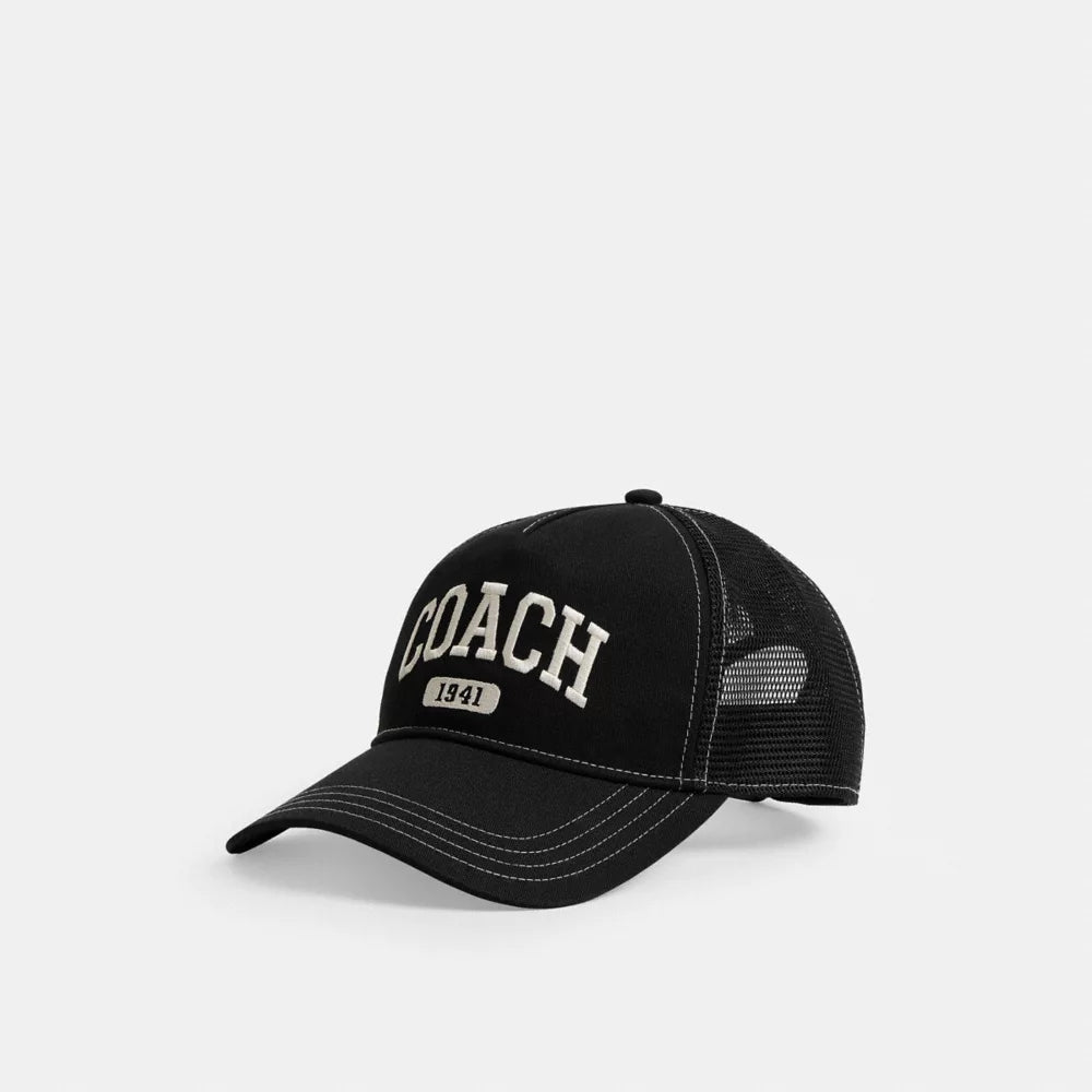 Varsity Trucker Hat - Black