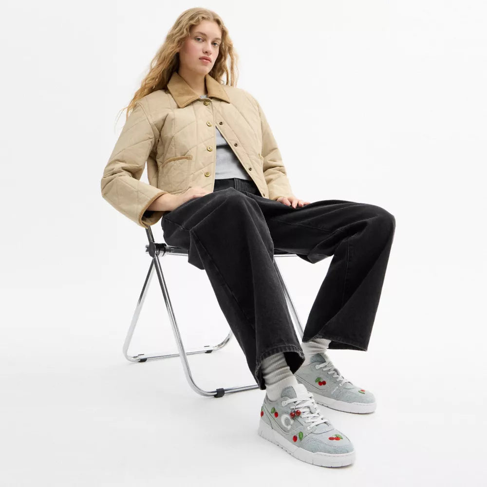 Soho Sneaker With Cherries - Denim/Optic White