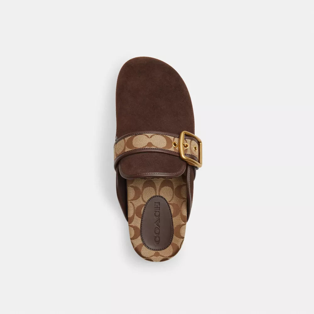 Archival Buckle Clog With Signature Jacquard - Chocolate Brown