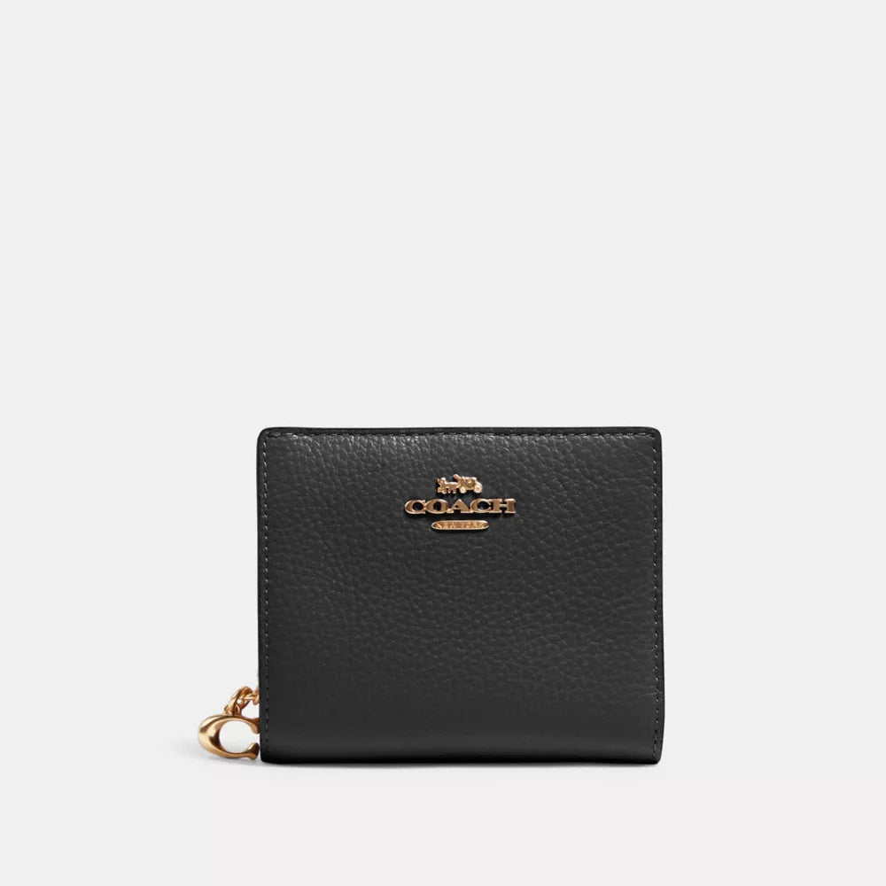 Snap Wallet - Pebbled Leather/Gold/Black