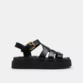 Lucy Lug Sole Sandal In Signature Jacquard - Signature Jacquard/Black/Smoke