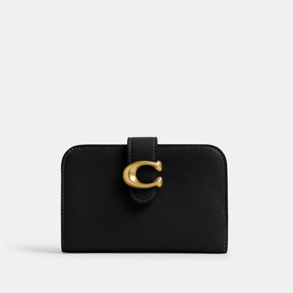 Tabby Wallet - Smooth Leather/Brass/Black