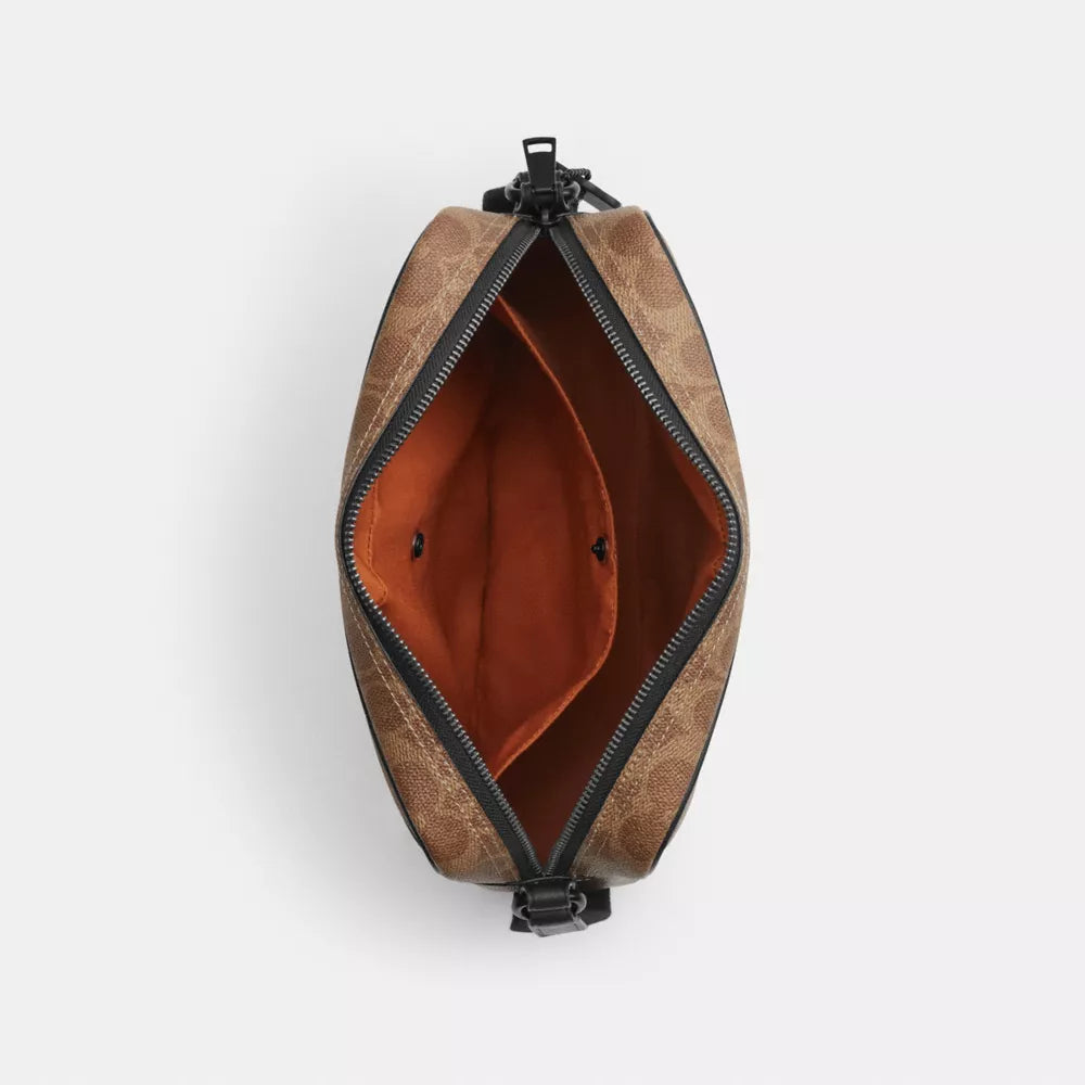 Colton Crossbody Bag 25 In Signature Canvas - Signature Canvas/Matte Black/Tan Black