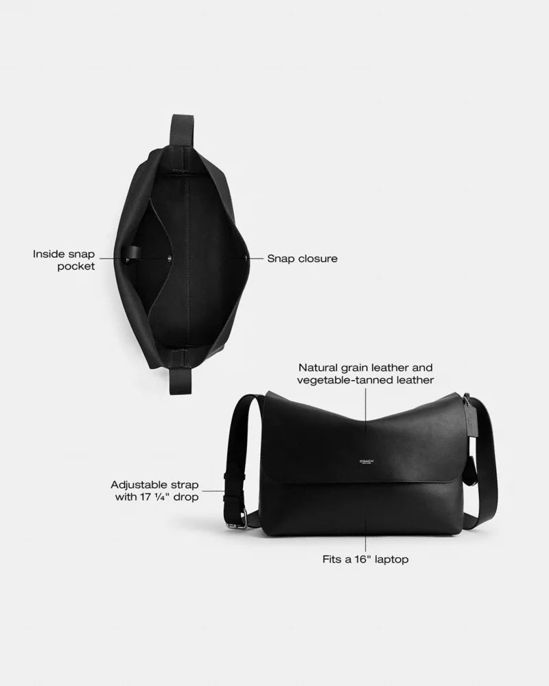 Ludlow Messenger Bag - Natural Grain Leather/Black