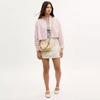 Teri Shoulder Bag With Bows - Silver/Light Sand