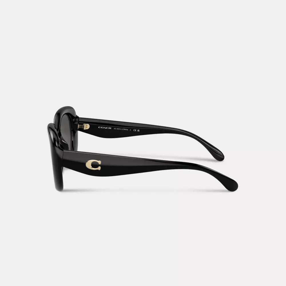 C Hardware Round Sunglasses - Black