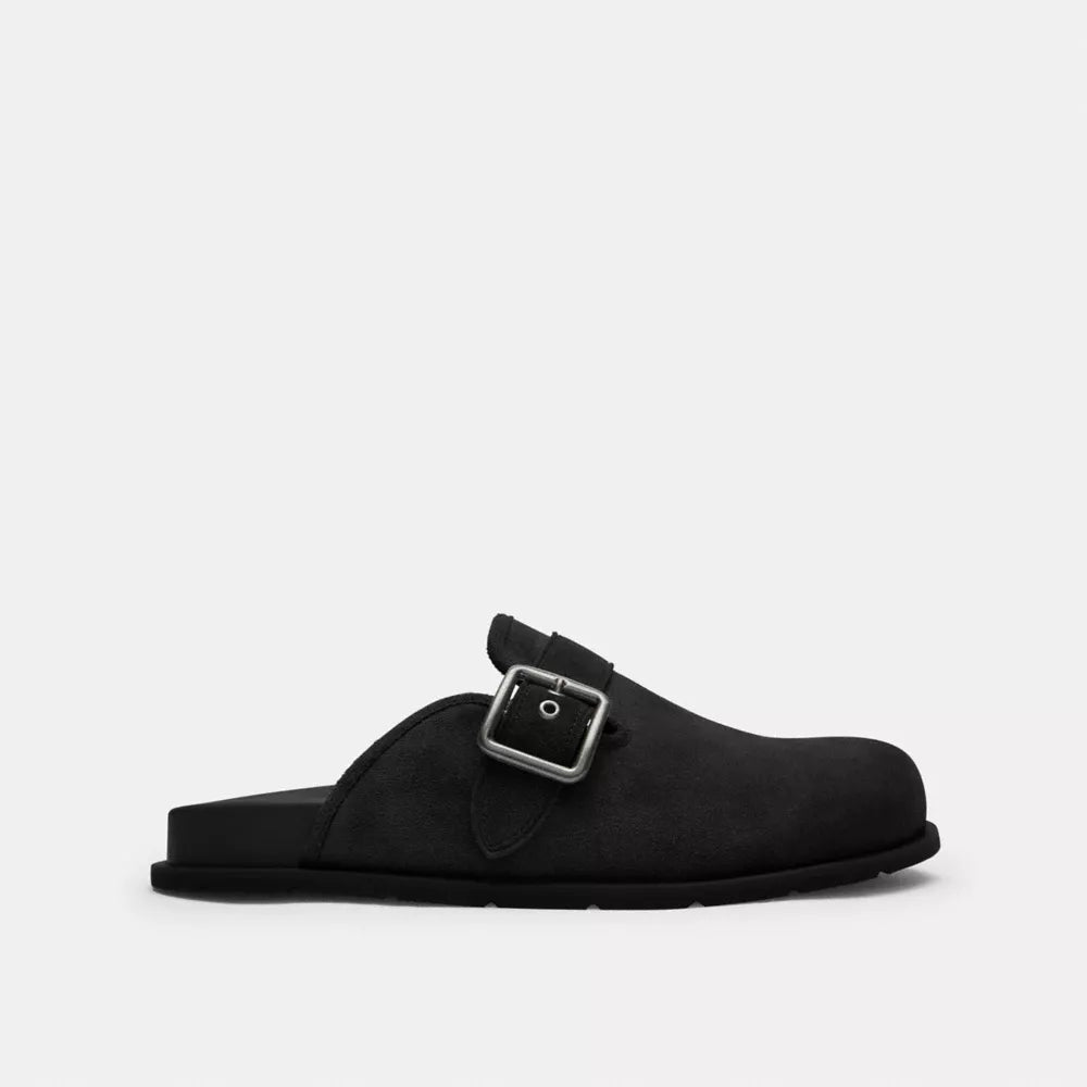 Buckle Clog - Suede/Black