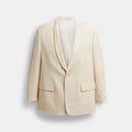Yarn Dye Shawl Collar Blazer - Ivory