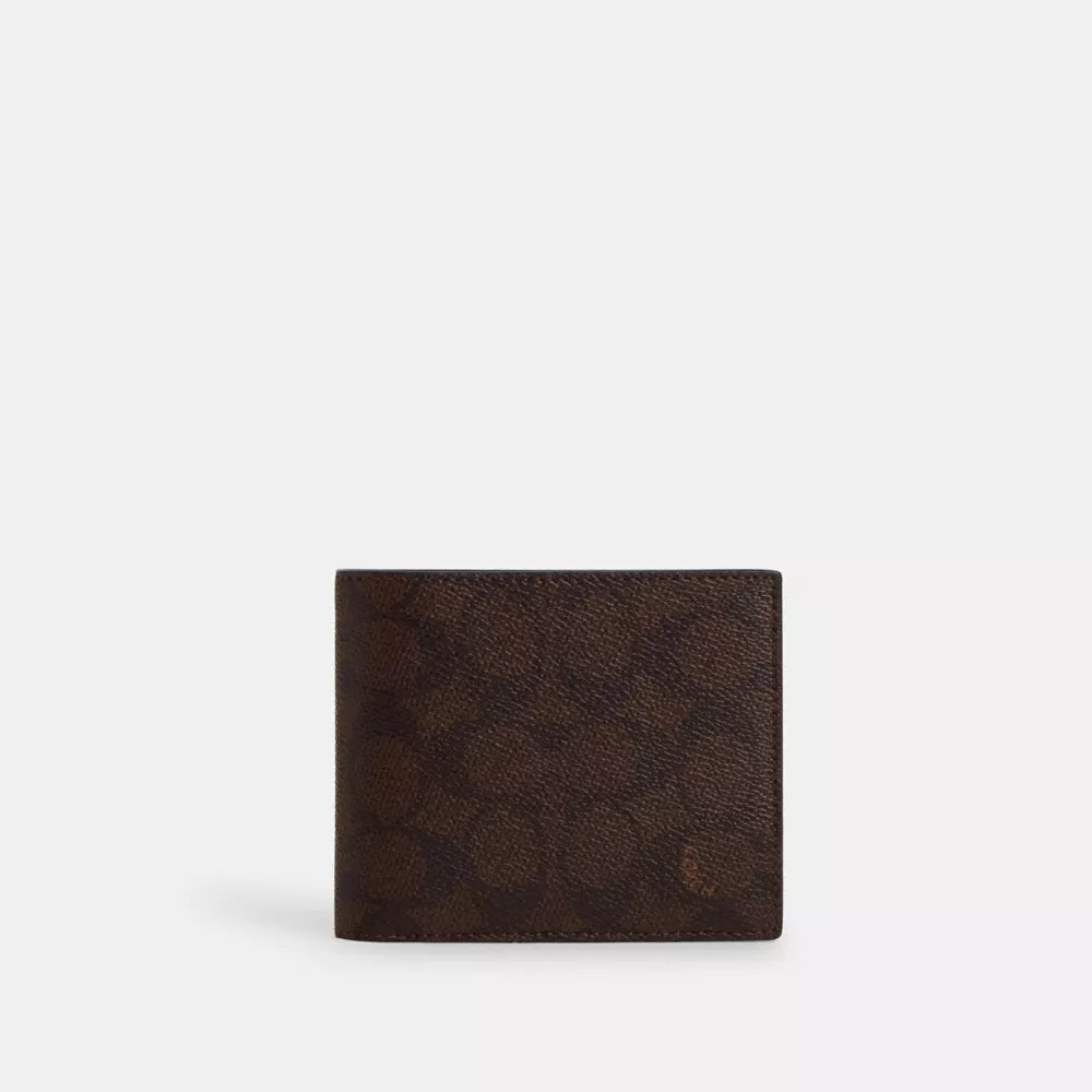 3-In-1 Wallet In Signature Canvas - Mahogany Multi