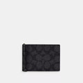 Slim Money Clip Billfold Wallet In Signature Canvas - Gunmetal/Charcoal/Black