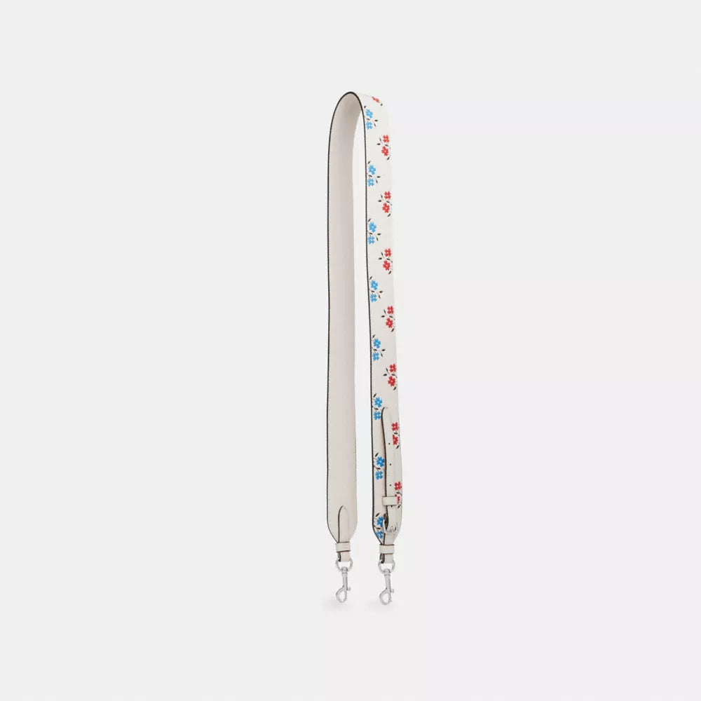 Strap With Floral Print - Novelty Leather/Silver/Chalk Multi