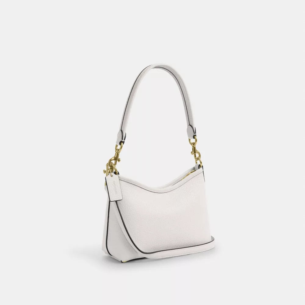 Laurel Small Shoulder Bag - Pebbled Leather/Gold/Chalk