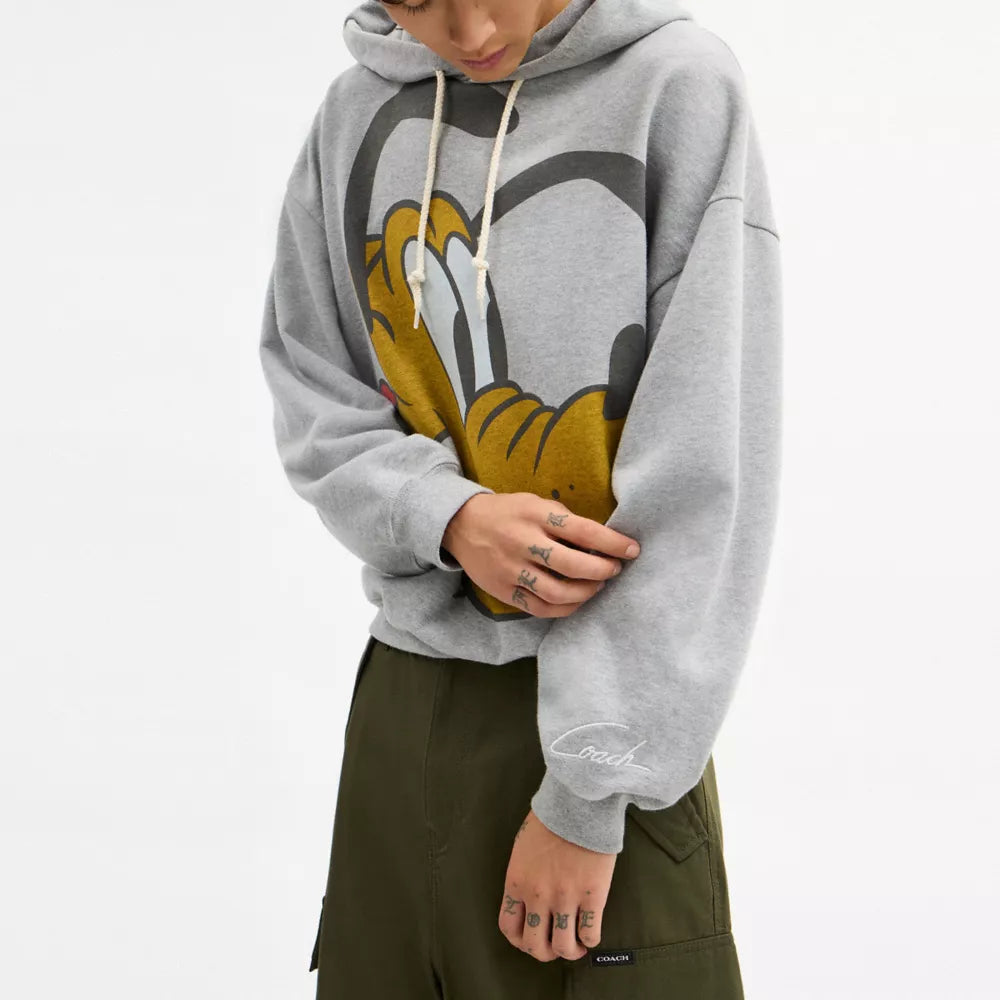 Disney X Coach Pluto Hoodie - Heather Grey