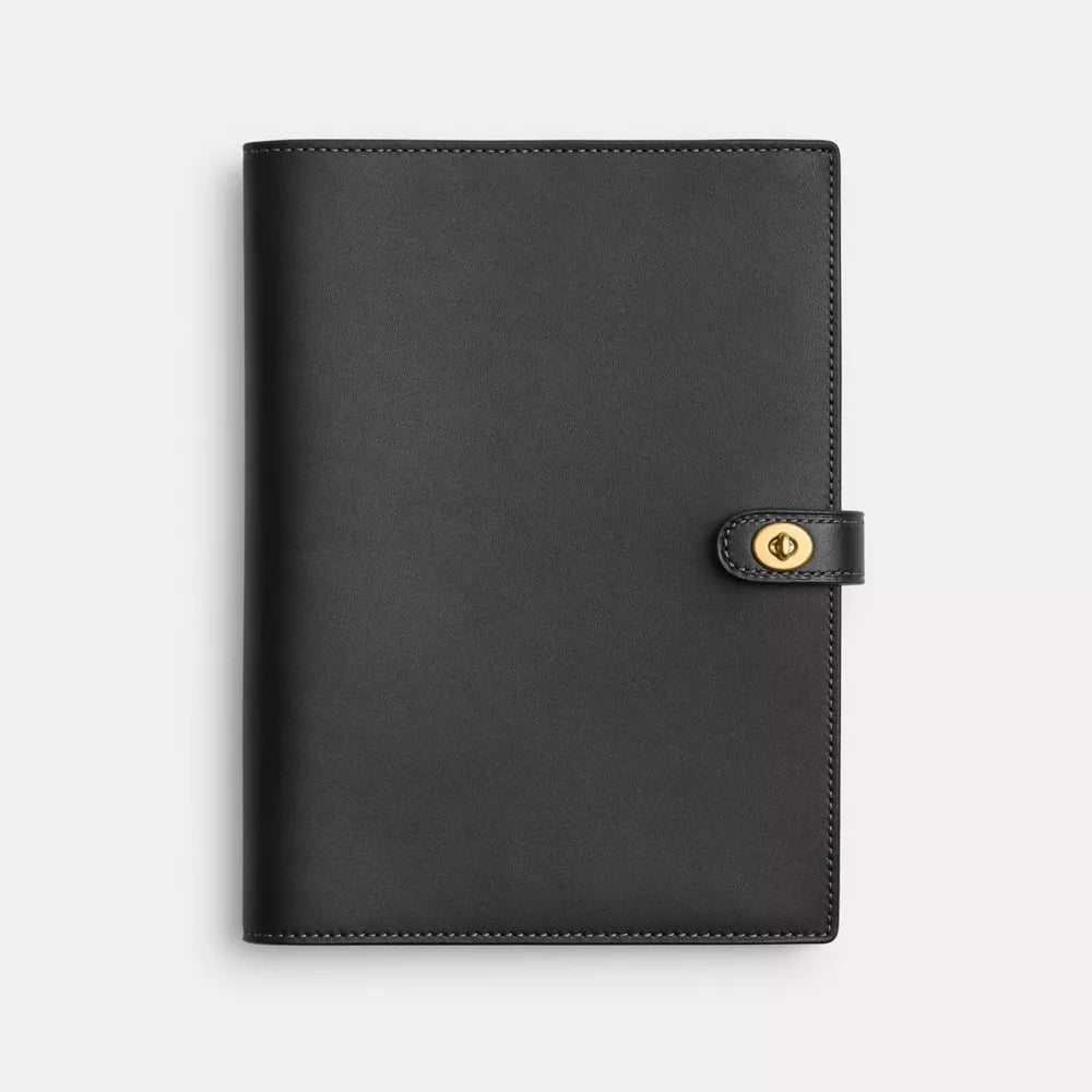 Notebook - Smooth Leather/Brass/Black