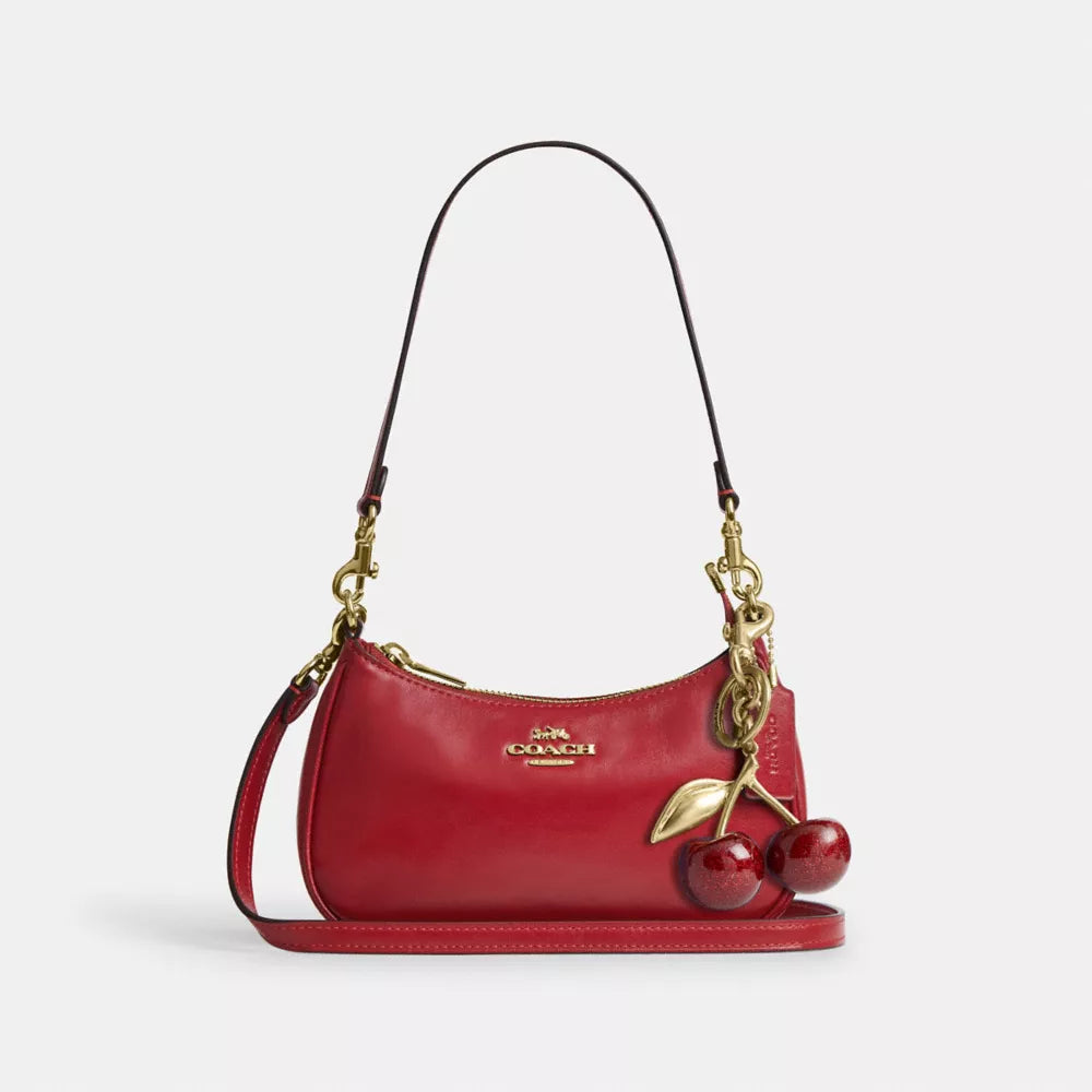 Soft Teri Mini Crossbody Bag - Smooth Leather/Gold/Poppy