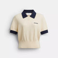 Knit Polo In Organic Cotton - Cream