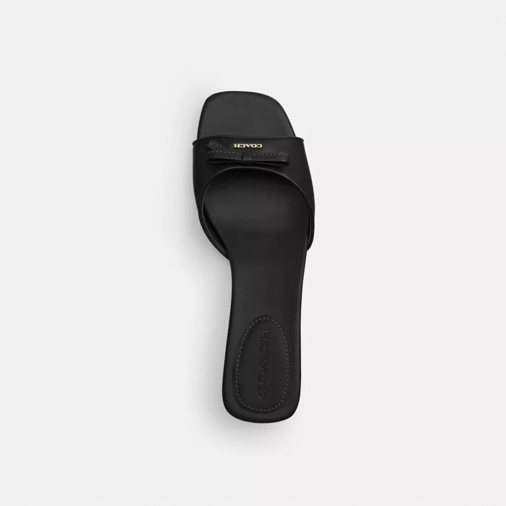 Bow Kitten Heel Sandal - Black