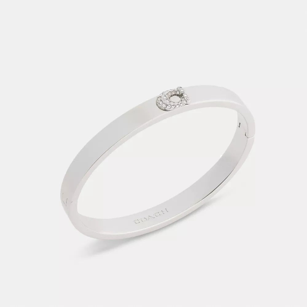Pavﾨﾦ C Hinged Bangle - Silver