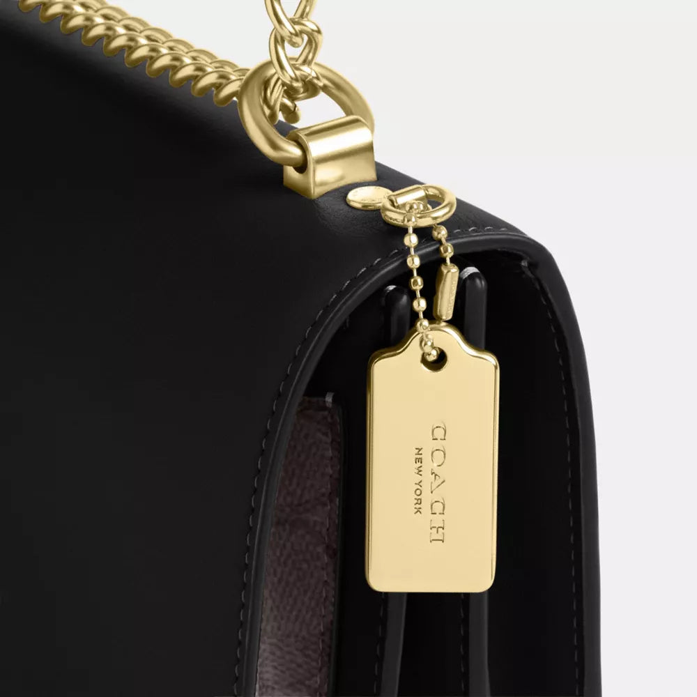 Klare Crossbody Bag In Signature Canvas - Gold/Walnut/Black