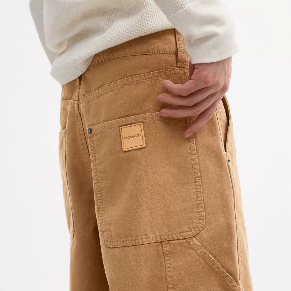 Canvas Pants In Organic Cotton - Sand