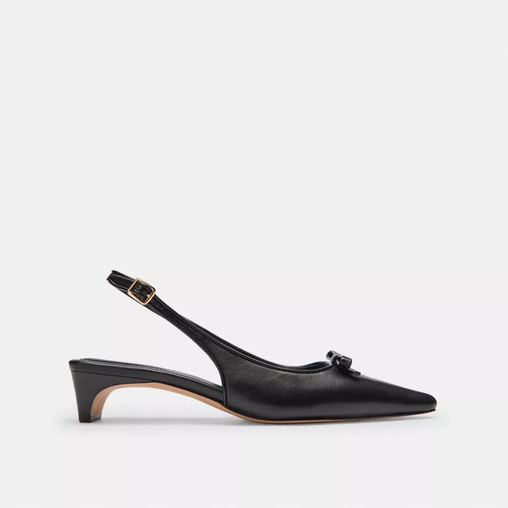 Bow Slingback Heel - Black