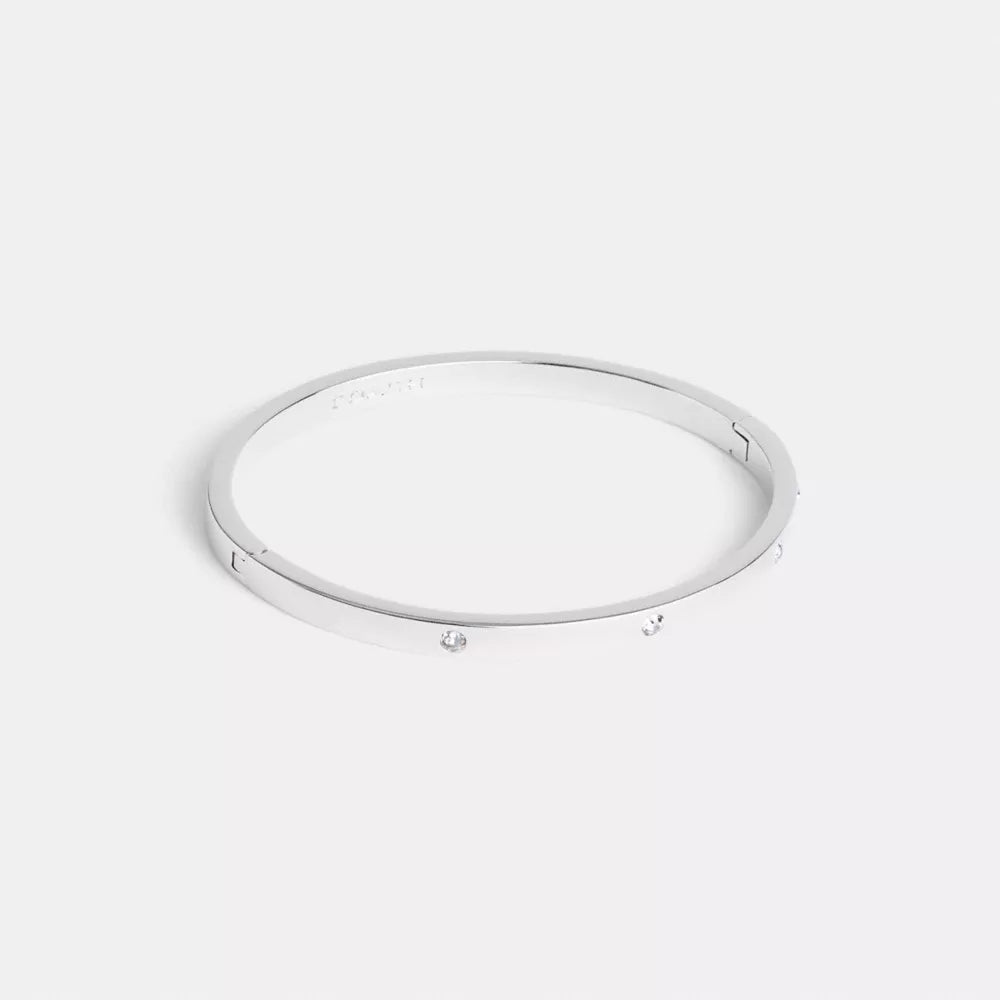 Essential Hinged Bangle - Silver