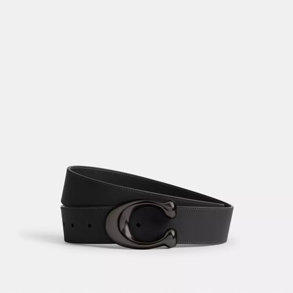 Sculpted C Buckle Reversible Belt, 38 Mm - Glovetan Leather/Black/Black