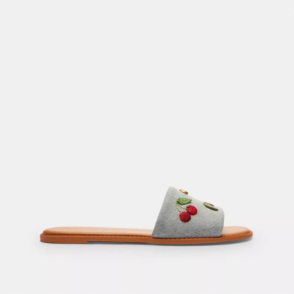 Holly Sandal With Cherries - Denim Multi