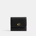 Mila Small Flap Wallet - Pebble Leather/Brass/Black